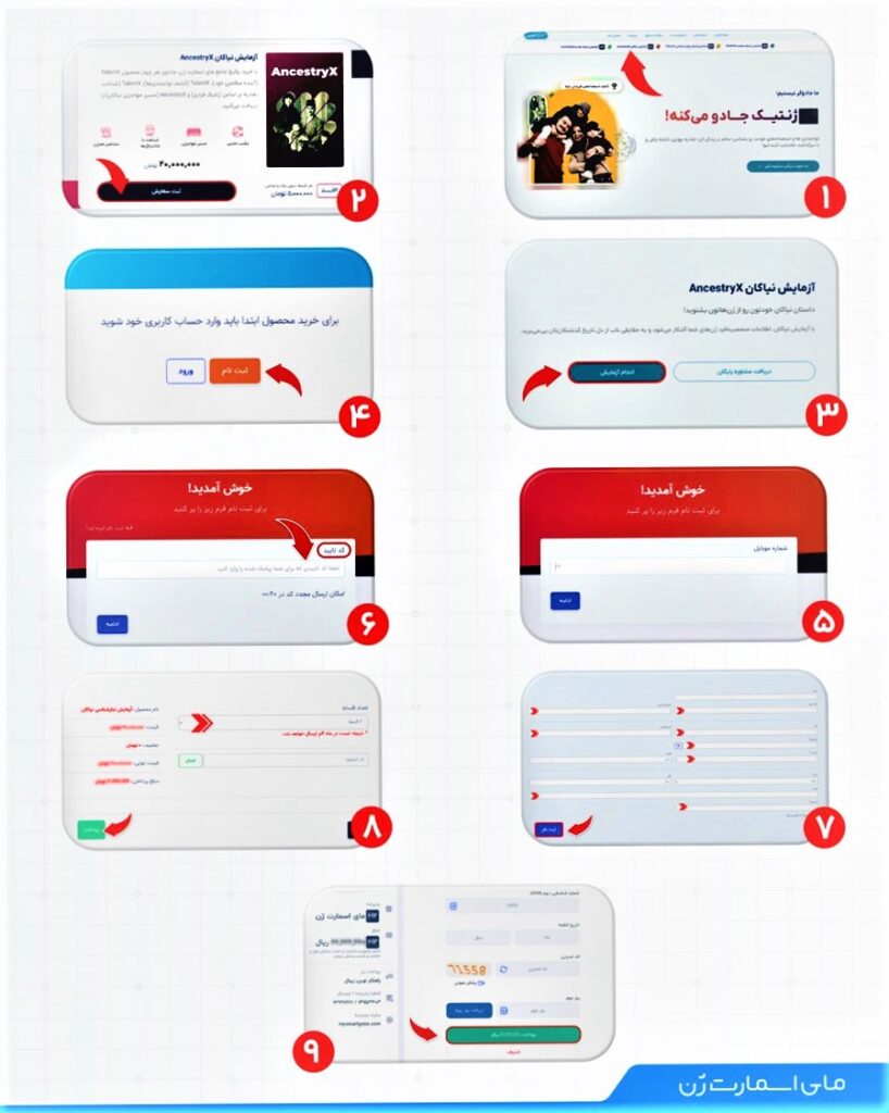 مراحل ثبت نام در سایت مای اسمارت ژن