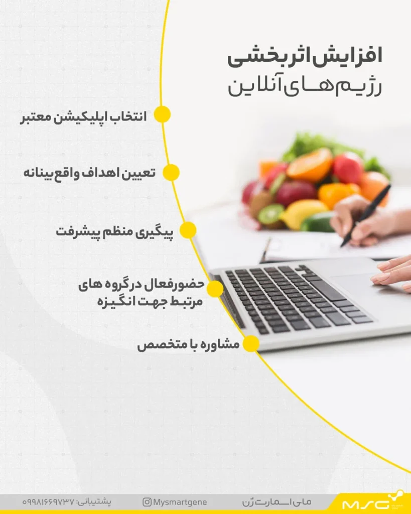 افزایش اثر بخشی رژیم انلاین