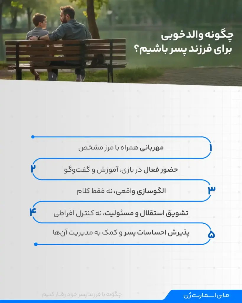 چگونه می‌توانیم والد خوب برای فرزند پسرمان باشیم؟